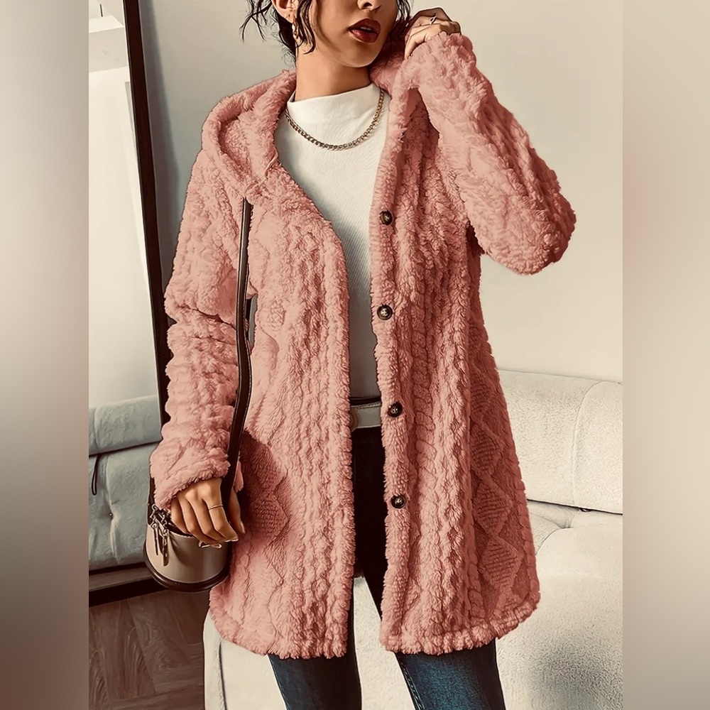 Softest Surroundings Peachy Pink Chenille Cardigan